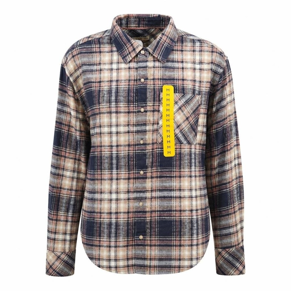 Scotch & Soda Flannel Shirt Womens M Plaid Pink Navy Heritage Amsterdam Preppy